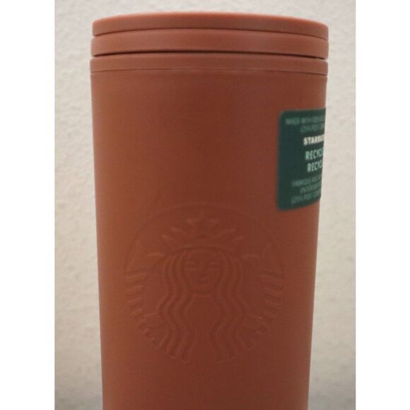 Starbucks 16oz Terracotta/Brown Recycled Plastic Triangle Shaped Tumbler - Picture 7 of 7